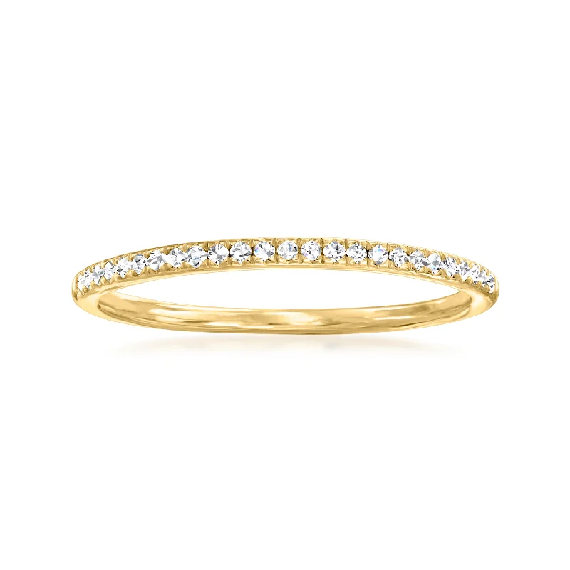 Nonagonal stone ring-Ross-Simons Diamond Ring in 18kt Gold Over Sterling