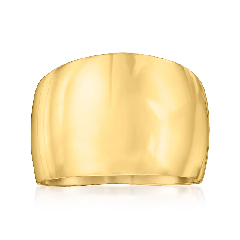 Broad-level ring-Ross-Simons Italian 14kt Yellow Gold Wide Dome Ring