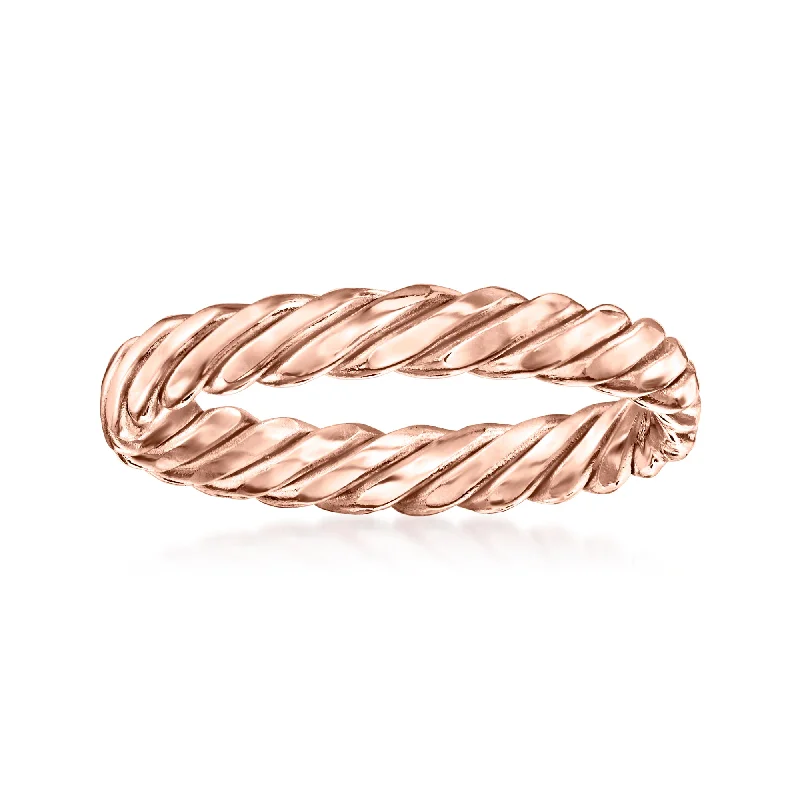 Crafted silver ring-RS Pure by Ross-Simons 14kt Rose Gold Twisted Ring