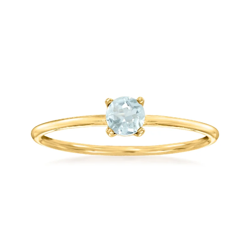 Dewdrop gem ring-RS Pure by Ross-Simons Aquamarine Ring in 14kt Yellow Gold