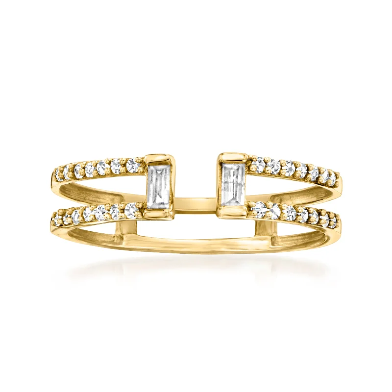 Luminous diamond ring-RS Pure by Ross-Simons Diamond Open-Space Ring in 14kt Yellow Gold