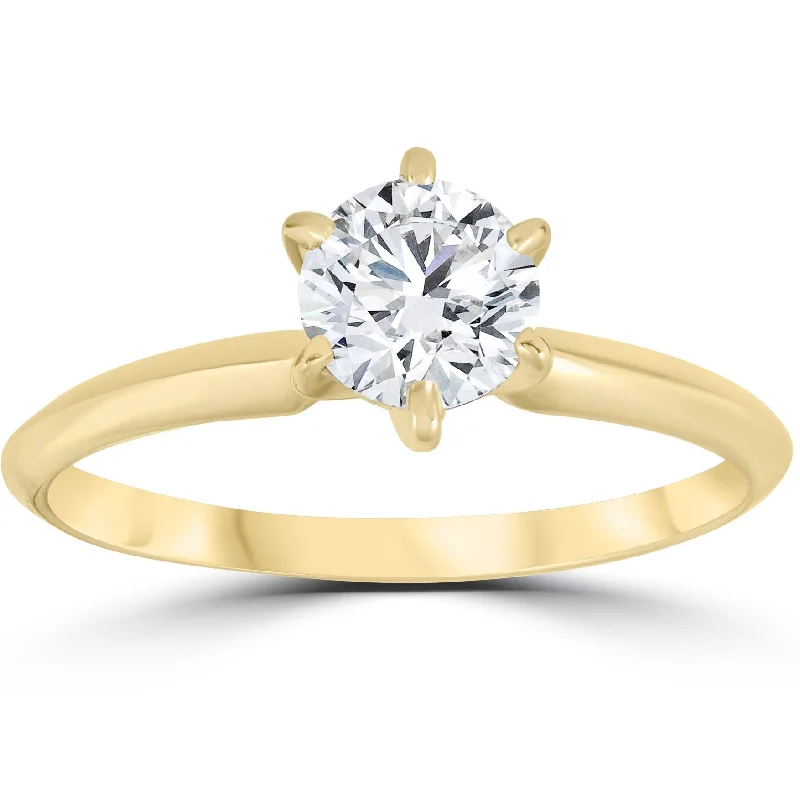 Shimmering stone ring-SI1 1.32CT IGI Certified Lab Grown Diamond Engagement Ring 14k Yellow Gold SZ 6