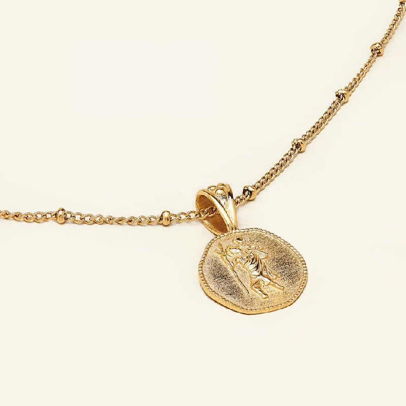 Tattered rim necklace-St. Christopher Necklace - Stay Safe Wherever You Go