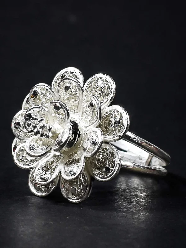 Solid-set pave ring-Statement Ring