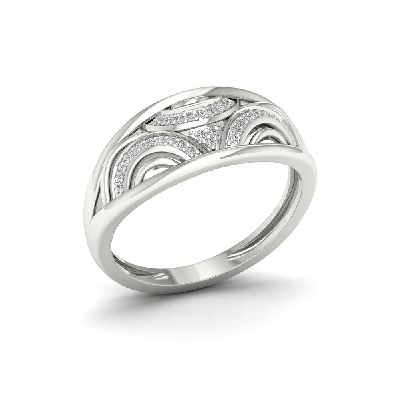 Shimmering platinum ring-Sterling Silver 1/10ct TDW Diamond Fashion Ring