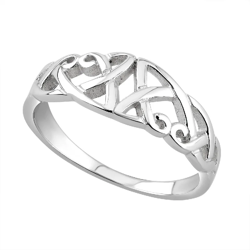 Sparkling cut ring-Sterling Silver Celtic Knot Ring