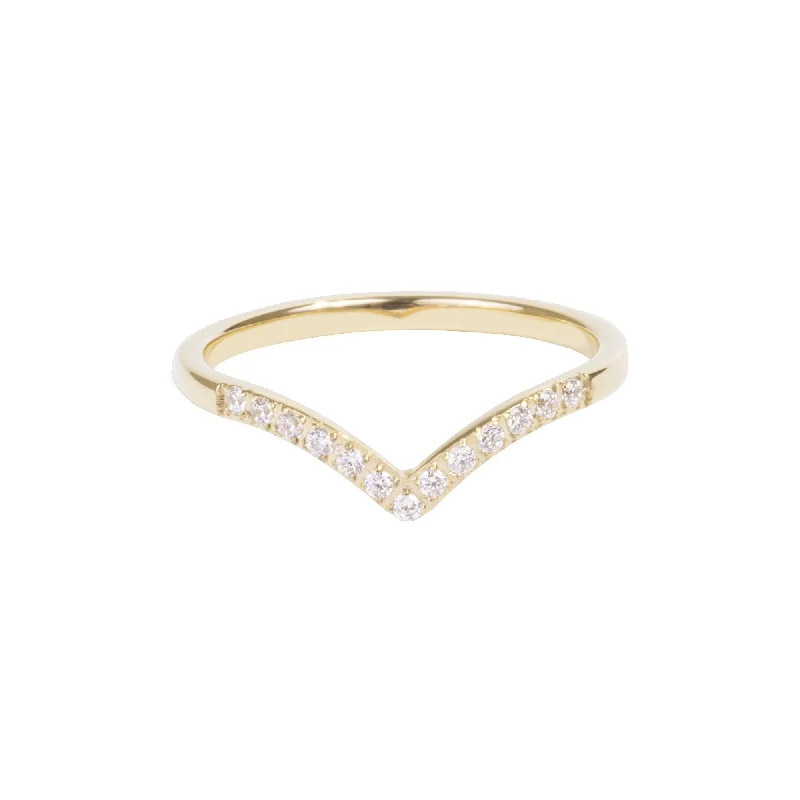 Parted-tier ring-V shape ring