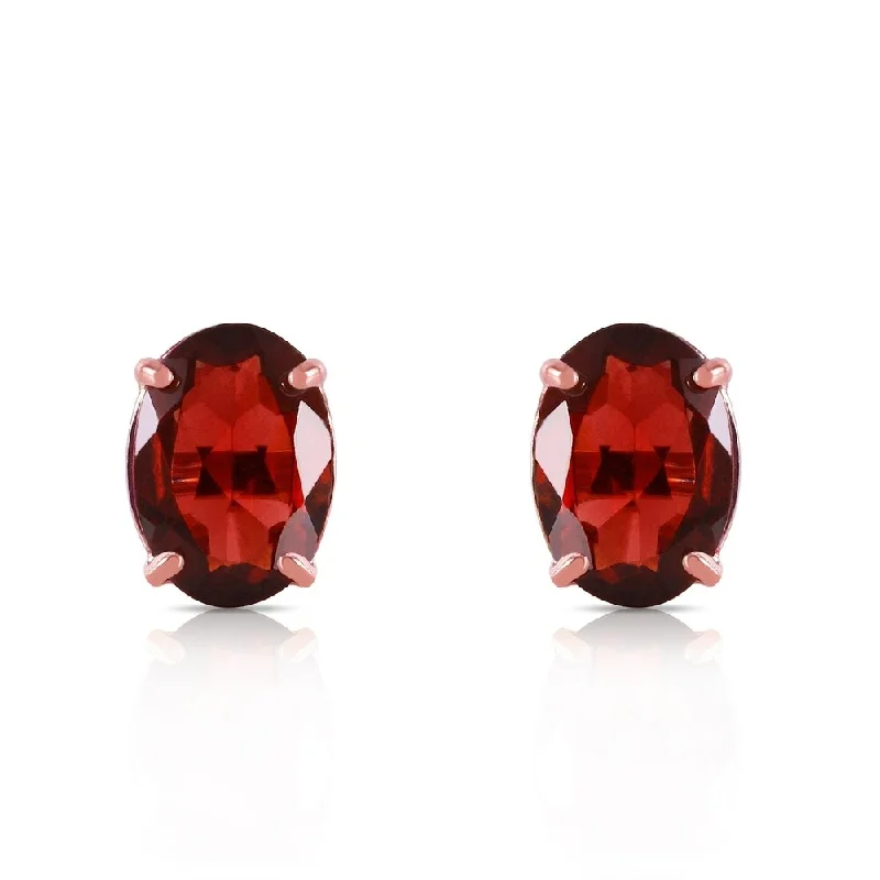 Reed cluster earrings-1.8 Carat 14K Solid Rose Gold Panache Garnet Stud Earrings