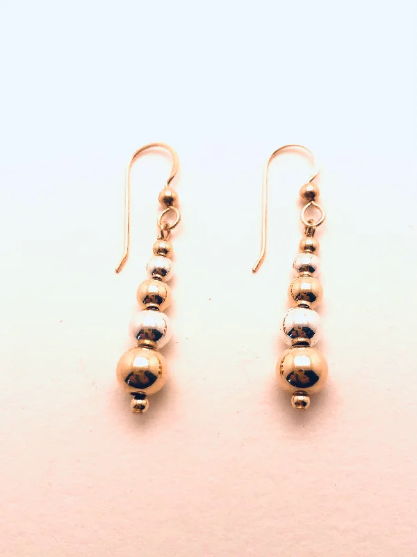 Retro citrine earrings-14k Gold filled and Sterling Silver Bead Earrings