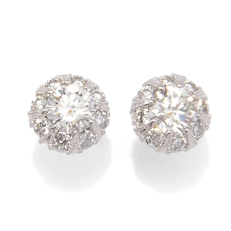 Shiny nickel earrings-14K White Gold 0.50ctw Diamond Stud Earrings, 1.1 grams