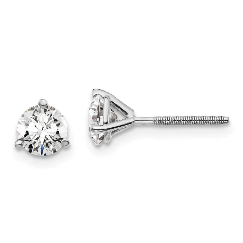 Glowing minimalist earrings-14k White Gold Certified Lab Grown Diamond Stud Earrings (1.00 cttw, Clarity- SI1-SI2, Color- G-H)