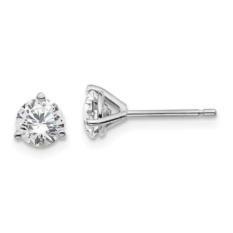 Peaked ridge earrings-14k White Gold Certified Lab Grown Diamond Stud Earrings (1.00 cttw, Clarity- VS-SI, Color-D-E)