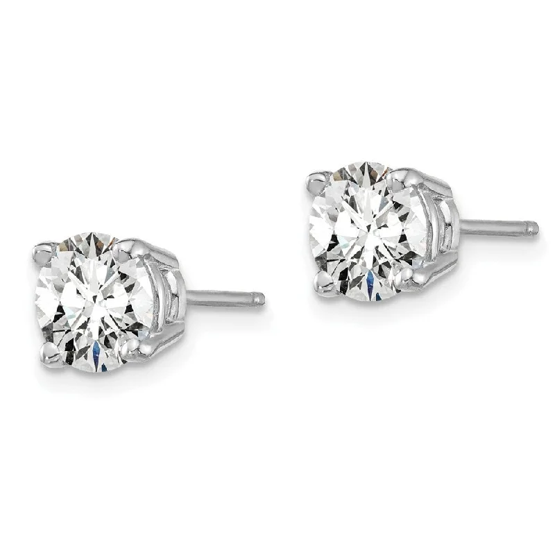 Ten-gem earrings-14k White Gold Certified Lab Grown Diamond Stud Earrings (1.50 cttw, Clarity- SI1-SI2, Color- G-H)