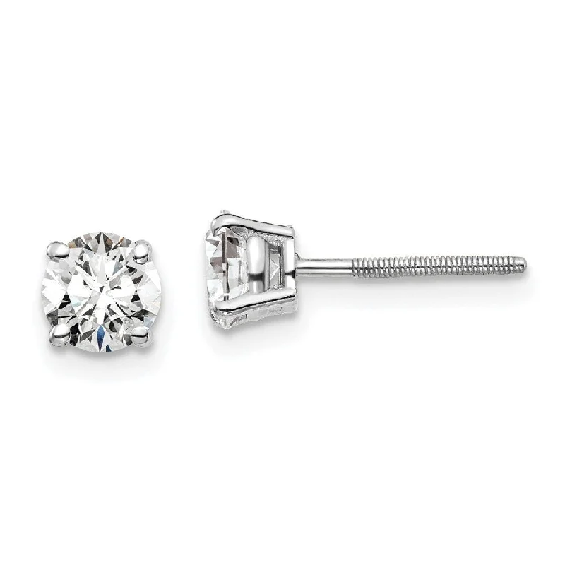 Vintage-edge earrings-14k White Gold Lab Grown Diamond Stud Earrings (1.00 cttw, Clarity- SI1-SI2, Color- G-H)