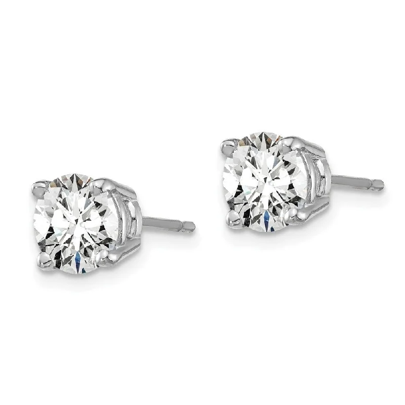 Brushed steel earrings-14k White Gold Lab Grown Diamond Stud Earrings (2.00 cttw, Clarity-SI1/SI2, Color- J)