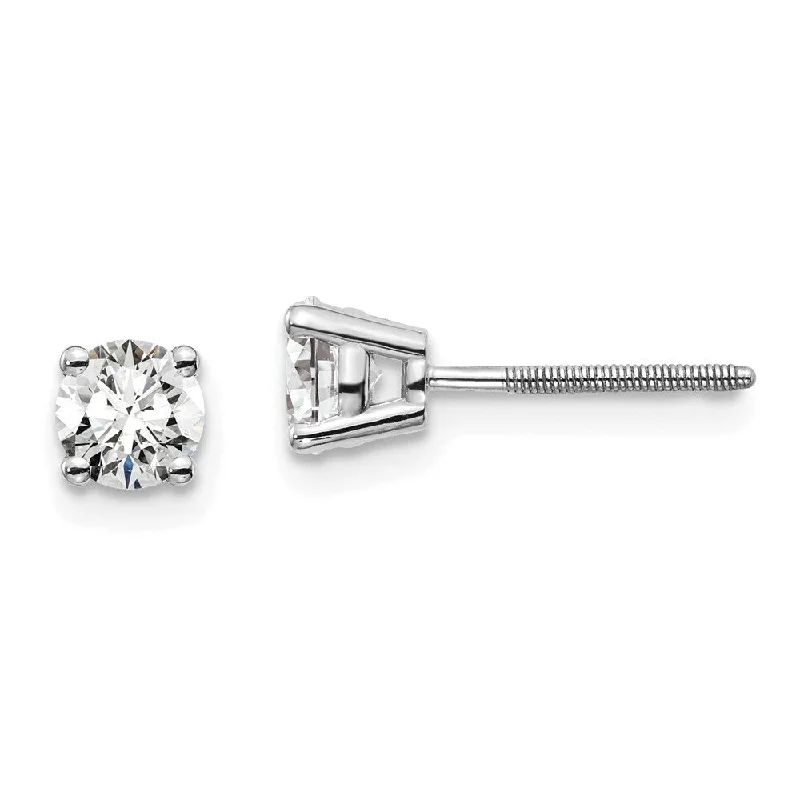 Gentle wave earrings-14k White Gold Lab Grown Diamond Stud Earrings (2/3 cttw, Clarity- VS-SI, Color-D-E)