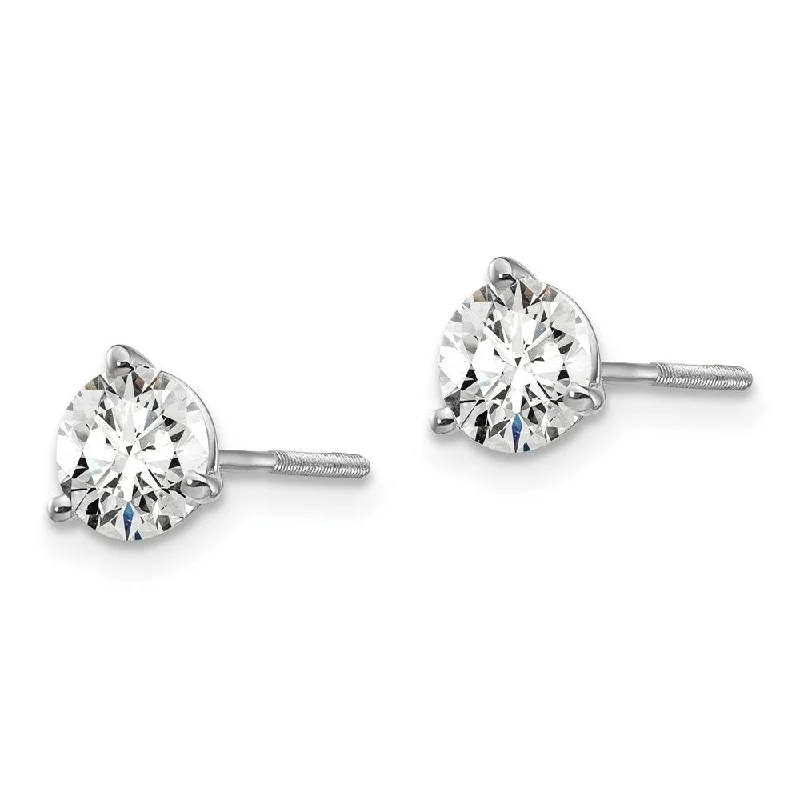 Slack coil earrings-14k White Gold True Origin Lab Grown Diamond Stud Earrings (1.00 cttw, Clarity- VS1-VS2, Color- D-E)