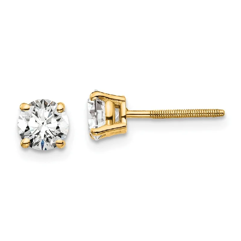 Crafted gold earrings-14k Yellow Gold Certified Lab Grown Diamond Stud Earrings (1.00 cttw, Clarity- SI1-SI2, Color- G-H)