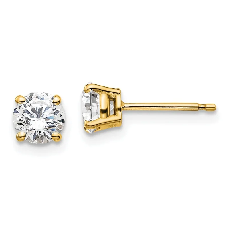 Shiny gem earrings-14k Yellow Gold Certified Lab Grown Diamond Stud Earrings (1.00 cttw, Clarity- VS-SI, Color-D-E)