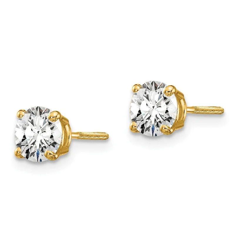 Crafted gold earrings-14k Yellow Gold Certified Lab Grown Diamond Stud Earrings (1.00 cttw, Clarity- VS-SI, Color-D-E)