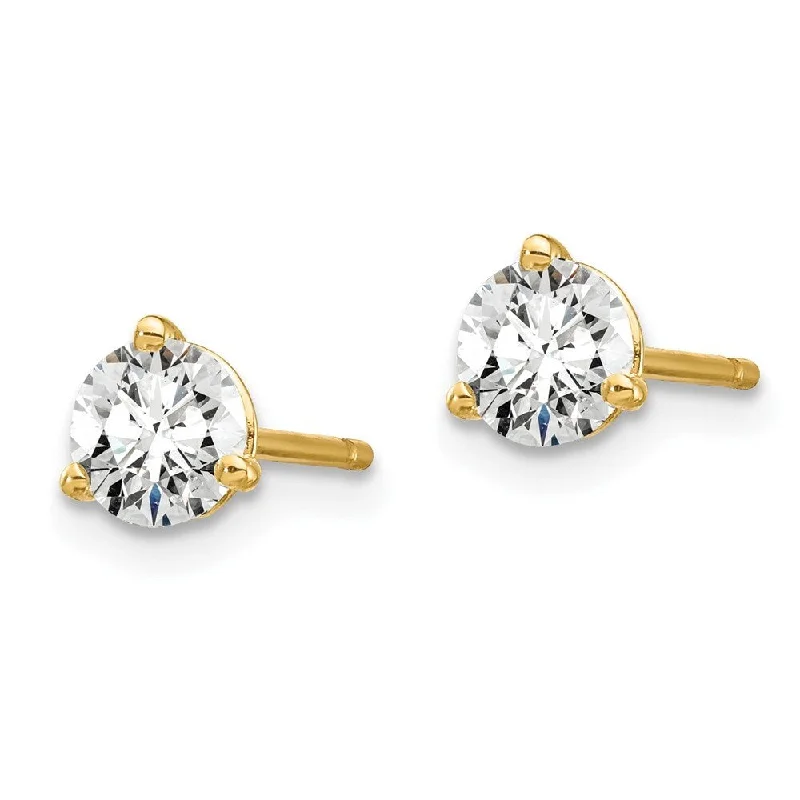 Shiny gem earrings-14k Yellow Gold Certified Lab Grown Diamond Stud Earrings (2/3 cttw, Clarity- VS-SI, Color-D-E)