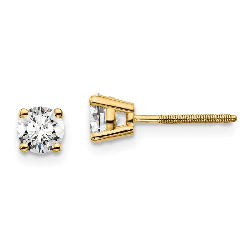 Glowing minimalist earrings-14k Yellow Gold Lab Grown Diamond Stud Earrings (2/3 cttw, Clarity- VS-SI, Color-D-E)