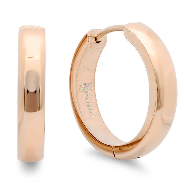 Natural sapphire earrings-18 KT Rose Gold Plated Huggie Earrings