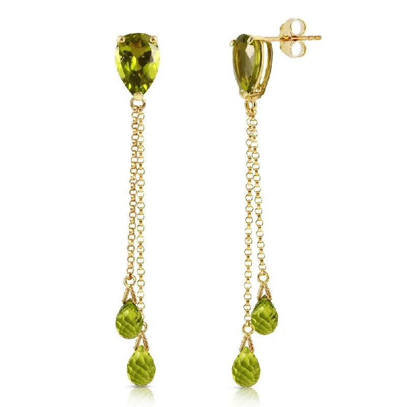 Delicate silver earrings-7.5 Carat 14K Solid Gold Eloquence Peridot Earrings