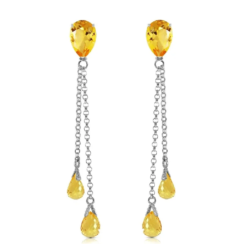 Polished steel earrings-7.5 Carat 14K Solid White Gold You Are My Home Citrine Earrings