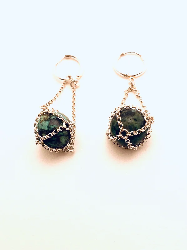 Retro citrine earrings-African Turquoise Earrings