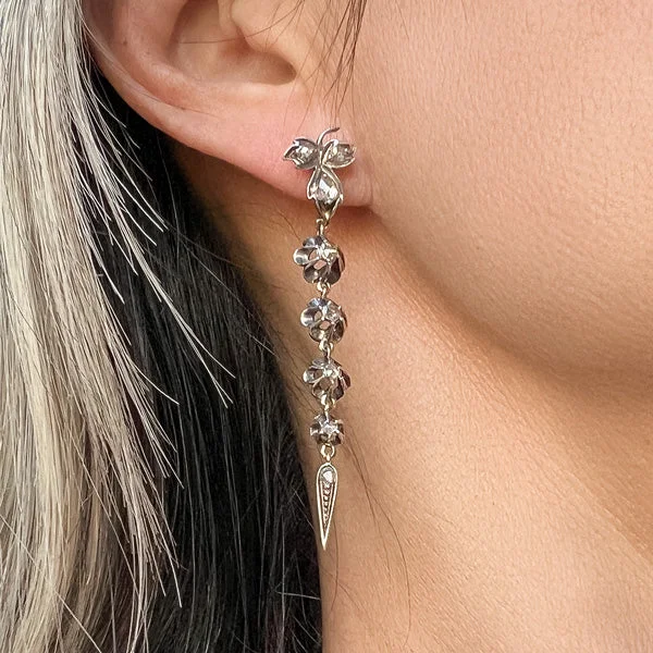 Horizon-cut earrings-Antique Diamond Drop Earrings