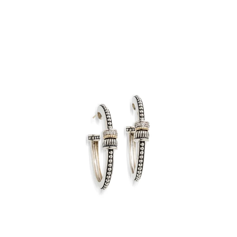 Bloom-bud earrings-Apollo Oval Hoop Earrings with Pave Diamonds