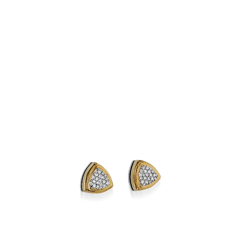 Grooved rim earrings-Arrivo Pave Diamond Stud Earrings