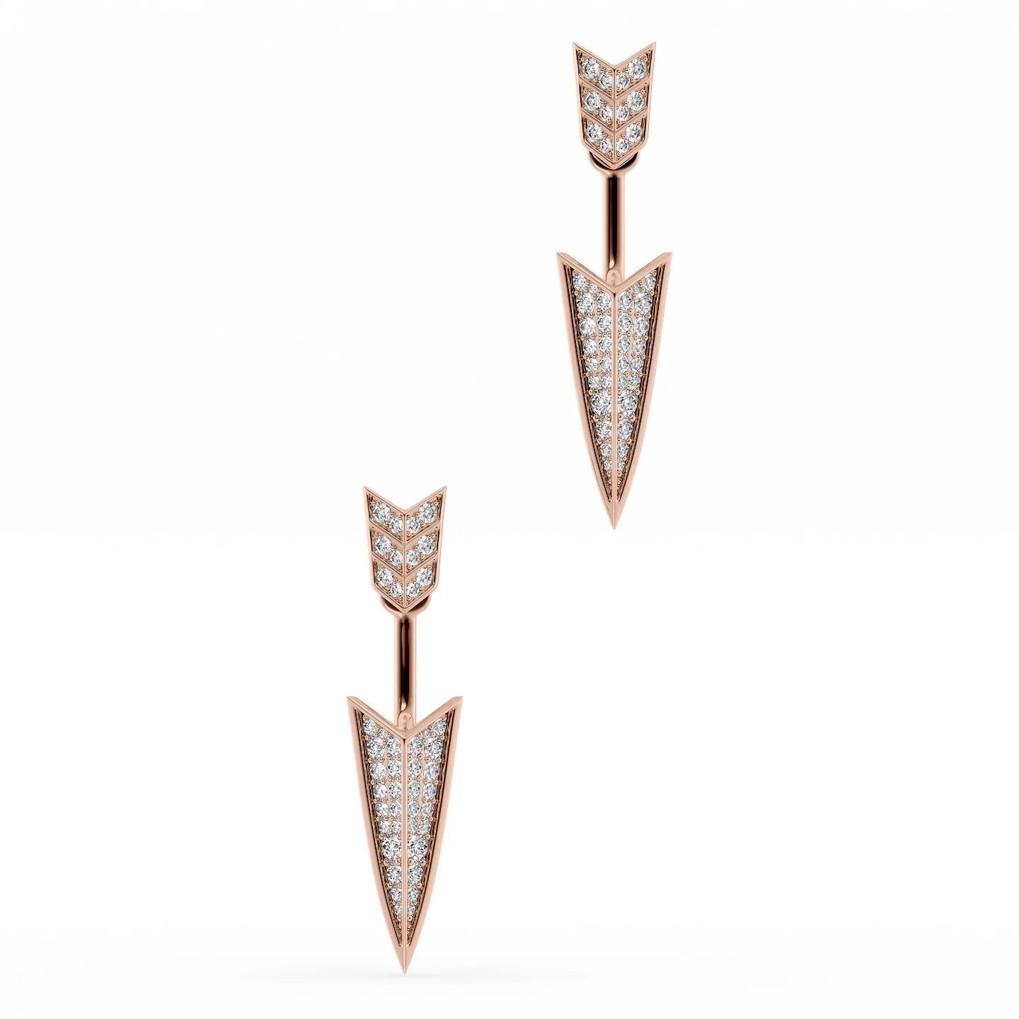 Crafted silver earrings-Arrow Double Sided Earrings