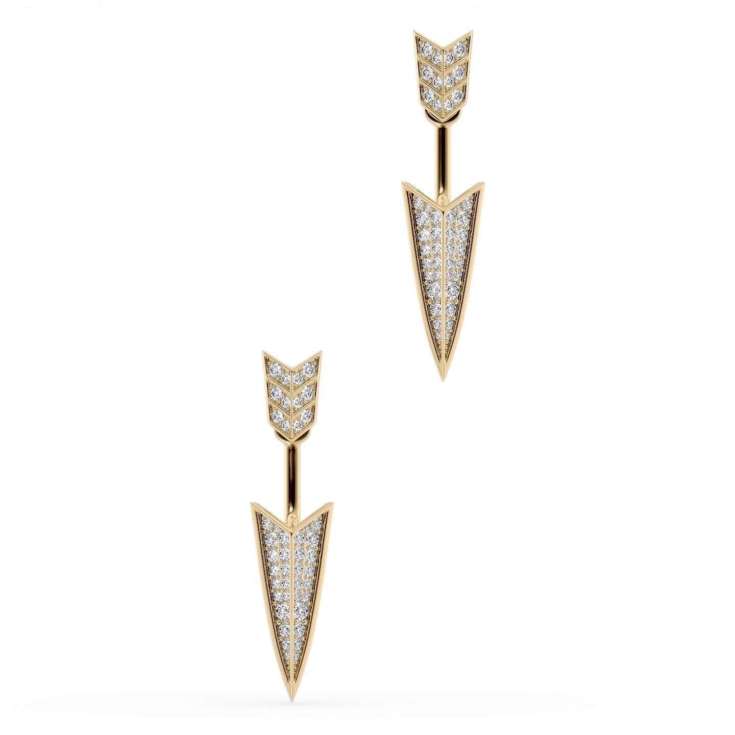 Dewdrop gem earrings-Arrow Double Sided Earrings