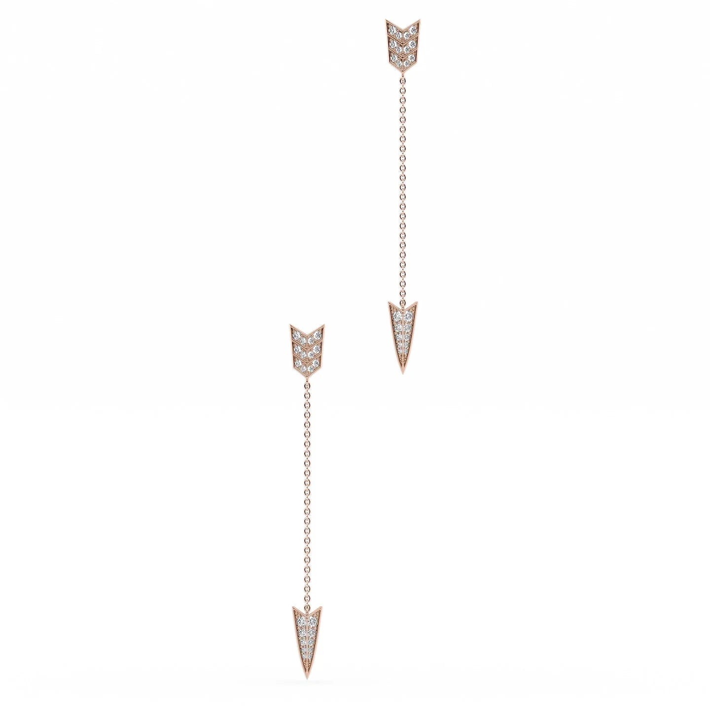 Swept gem earrings-Arrow Drop Earrings