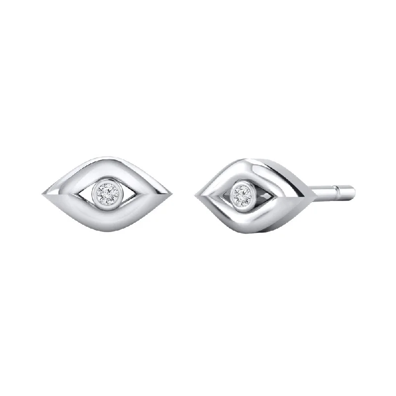 Broad-level earrings-Auriya 0.02ctw Accent Diamond Evil Eye Small Stud Fashion Earrings 14k Gold