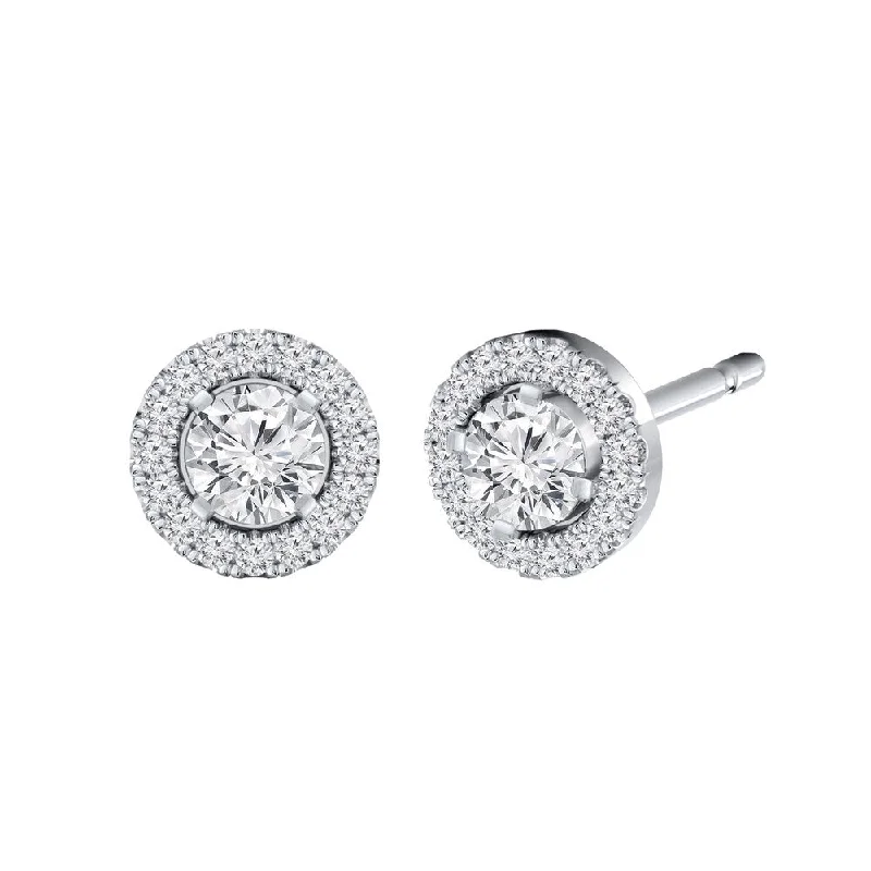 Ragged edge earrings-Auriya 1/2ctw Micro Pave Halo Diamond Stud Earrings 14K Gold