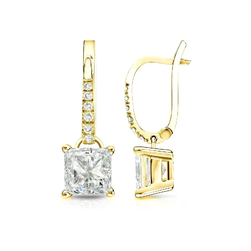 Swept gem earrings-Auriya 14k Gold 2ctw Princess-cut Diamond Dangle Earrings (J-K, I1-I2)