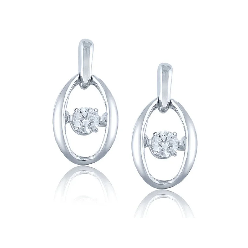 Soft curve earrings-Auriya 14k White Gold 1/5ct TDW Dancing Stone Moving Diamond Earrings (H-I, I1-I2)