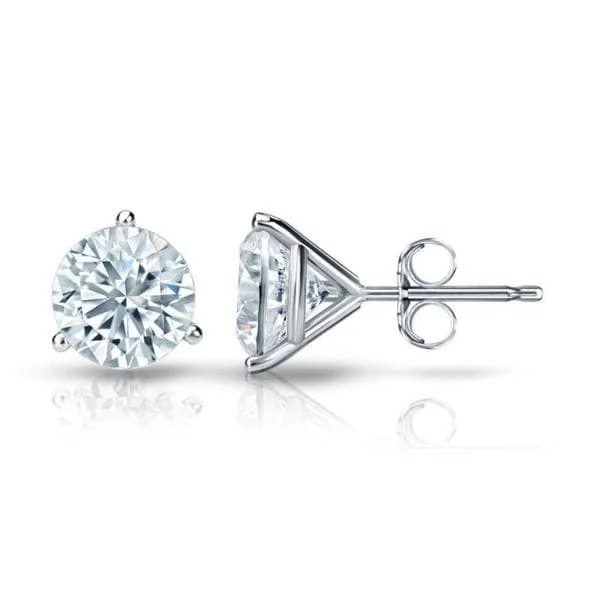 Soft curve earrings-Auriya 2ctw 3 Prong Martini Set Round Diamond Stud Earrings 14K Gold GIA Certified