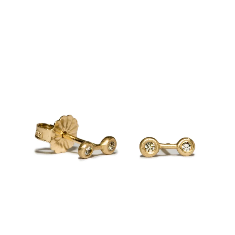 Buried earrings-<!--ER750-->diamond barbell studs