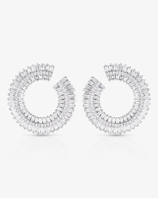 Arch motif earrings-Fanned Diamond Statement Earrings