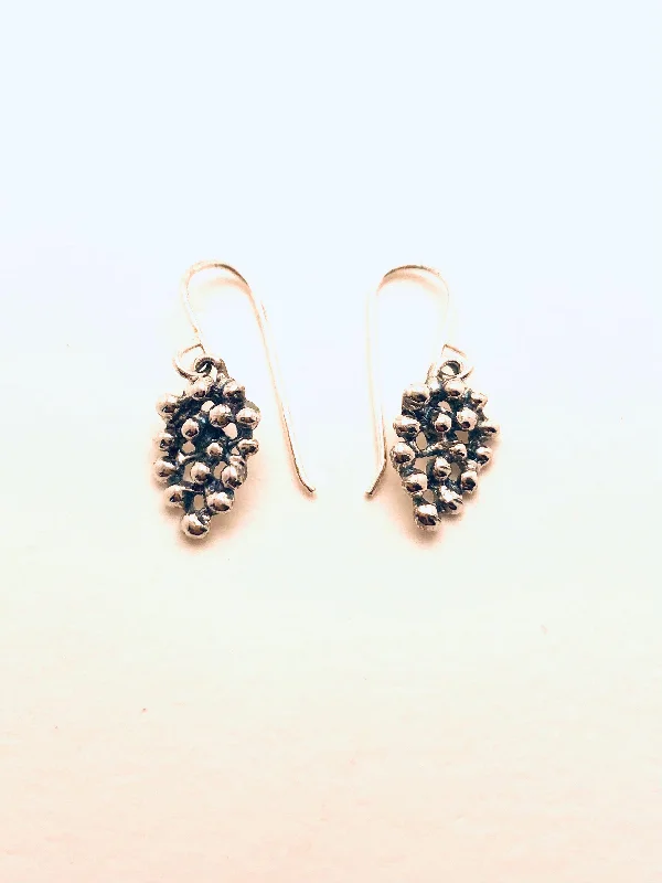 Gentle wave earrings-Dotted Tear Drop Sterling Earrings