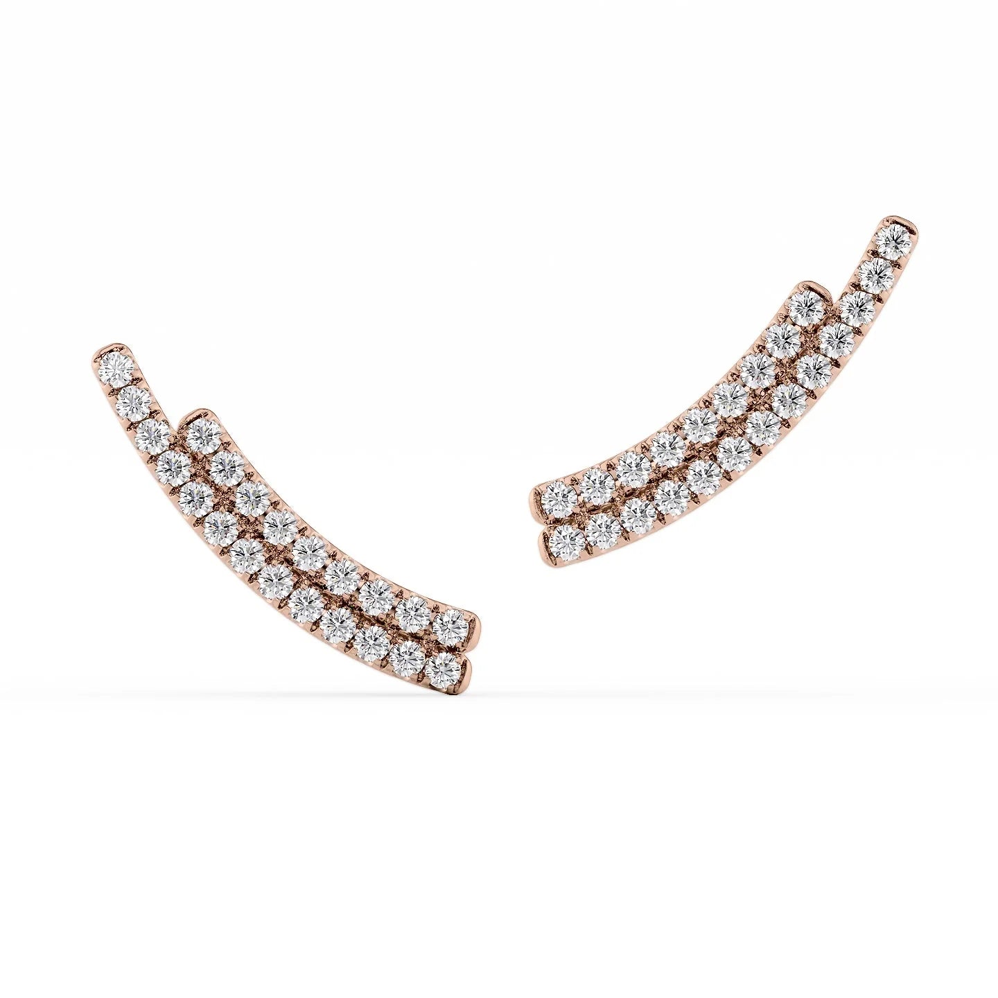 Icy topaz earrings-Double Row Climbers