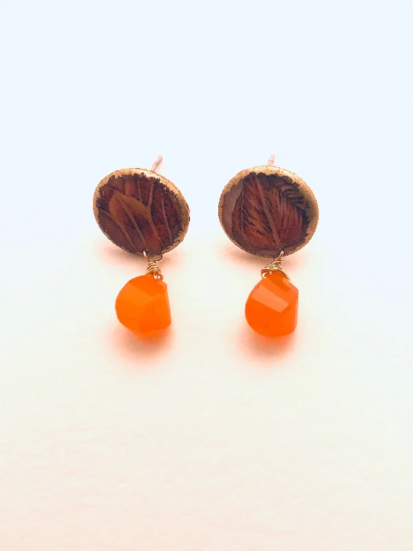 Clasped gem earrings-Dulcet Solo Stud, Carnelian