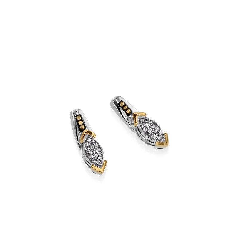 Pulse-wave earrings-Elixir Small Pave Diamond Earrings