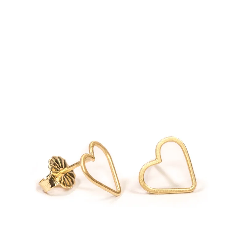 Folk grooved earrings-<!--ER776-->mini heart stud earrings