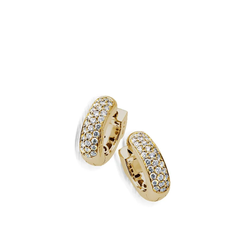 Patterned glaze earrings-Essence Diamond Huggie Hoop Earrings