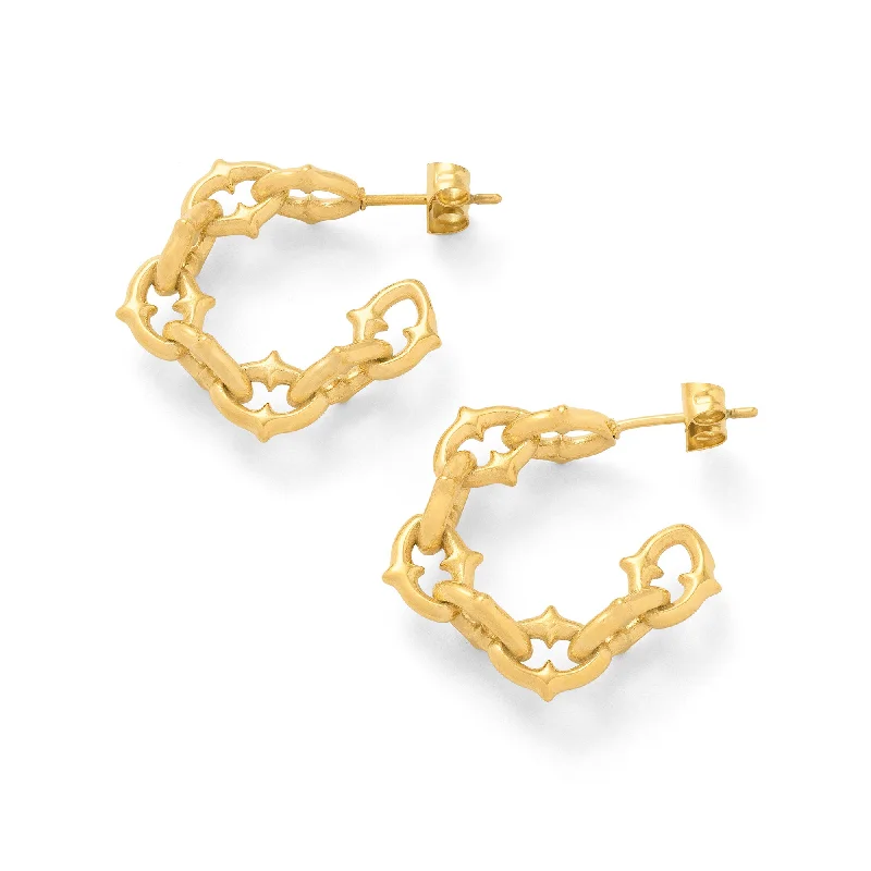 Pure pearl earrings-"The Cathedral" Hoop Earrings (Gold)